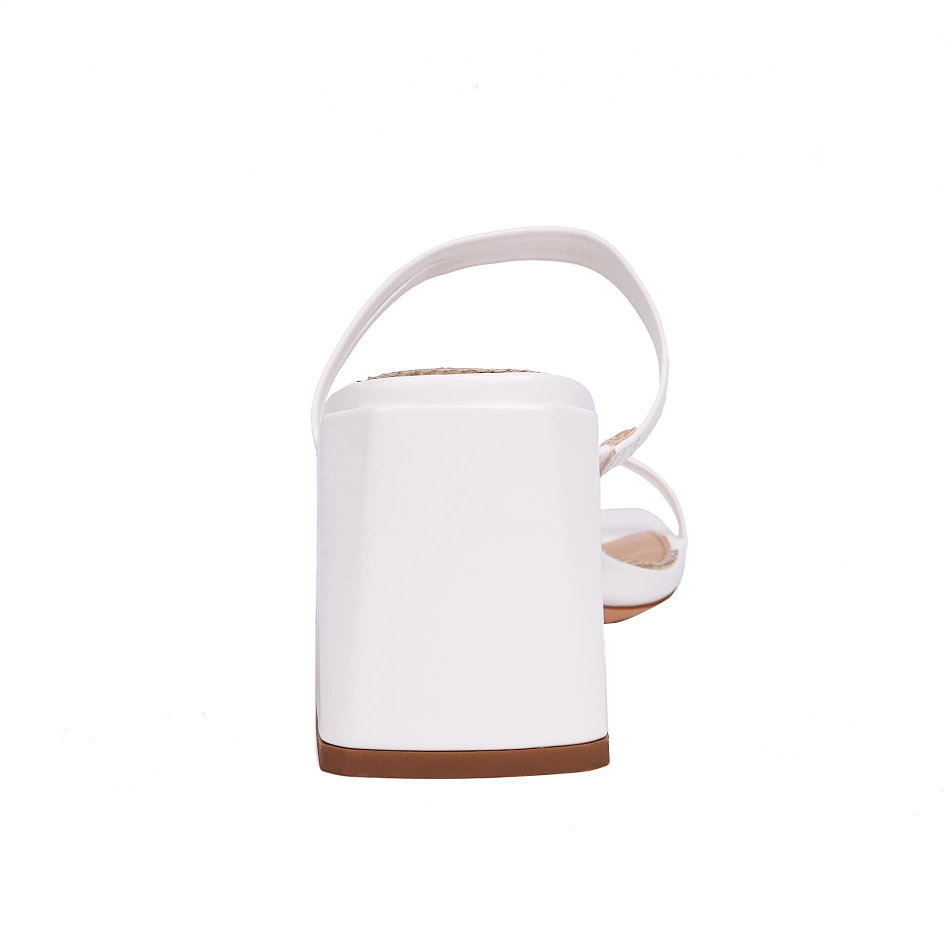 vivianly Women's Low Block Heels Sandal Square Open Toe Chunky High Heels Slip on Heeled Sandals Mules Slide for Party Wedding Dress Shoes