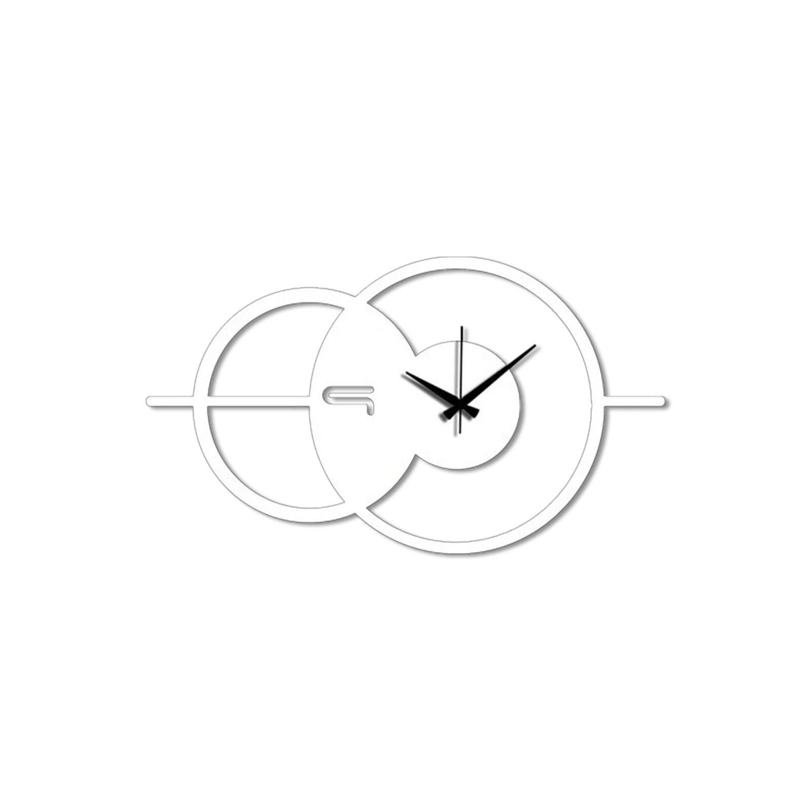 Solucky Metal Scandinavian Minimalist Clock Wall Clock Home Office Wall Decoration (S,White)