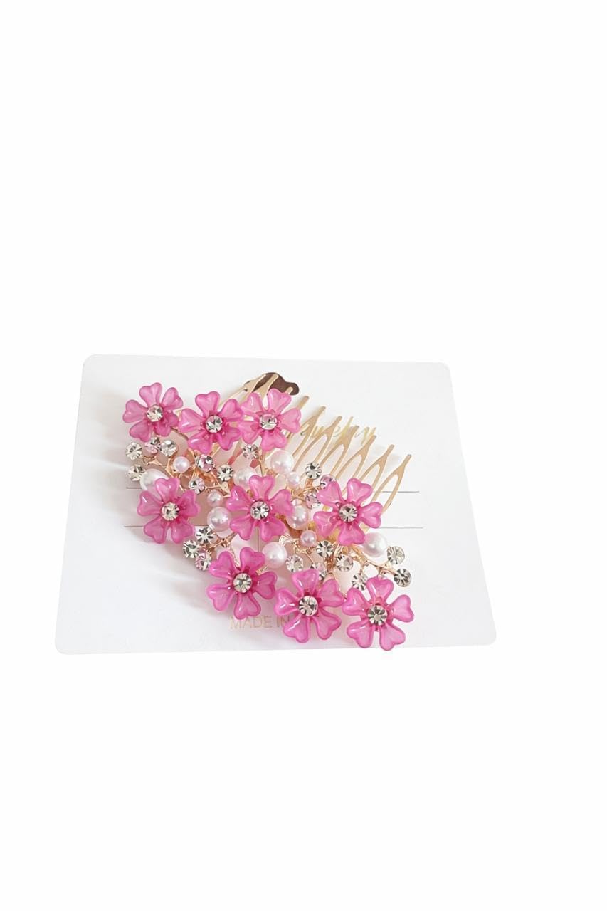 adore & rest with device of ar ADORE & REST Hair Accessories For Women's & Girls - Stylish Artificial Flowers & Crystal Pearls Bun Juda Bridal Brooch for Hairstyle & Decoration - Pins & Clips for Style of Bride-picture-12