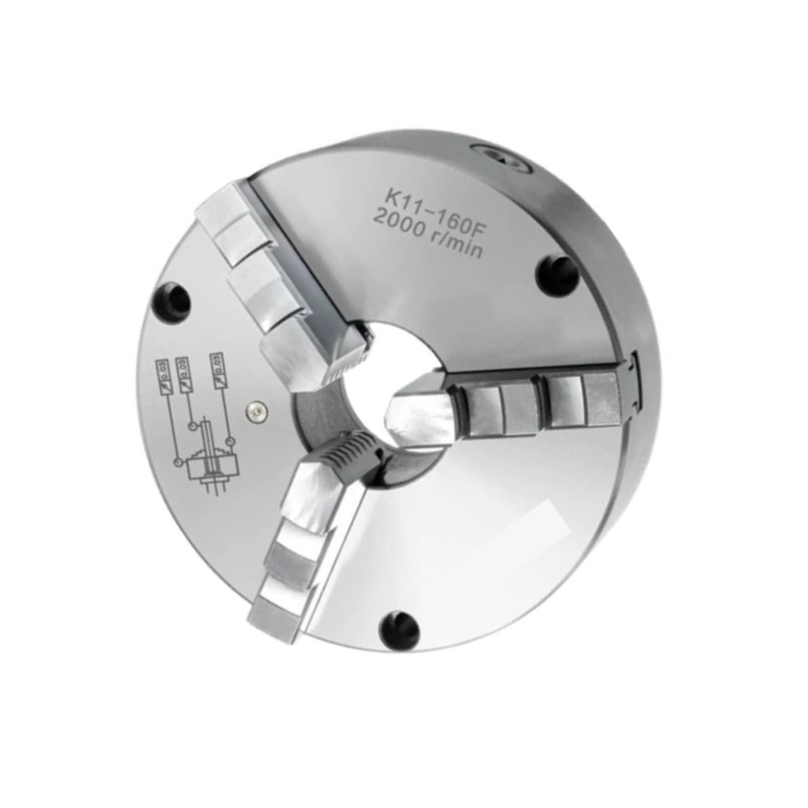 Mandrin auto-centrant à 3 mors K11-160F Pro idéal pour le tournage de tubes et barres