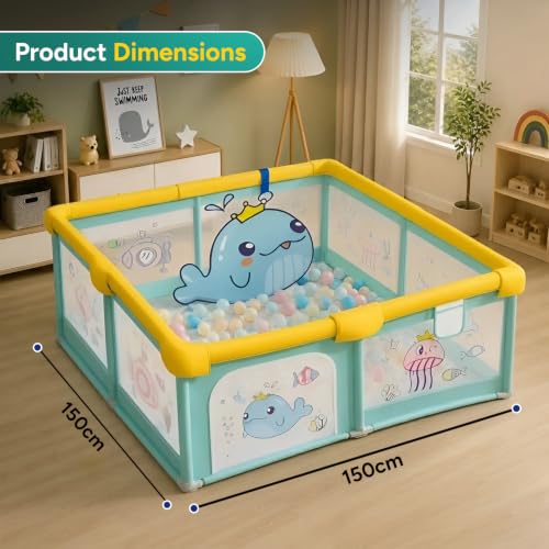 CAREIT Store CAREIT Playard 120x120 cm Aqua Green - Image 5