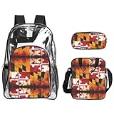 Uso versatile: il nostro zaino trasparente stampato, borsa per il pranzo e astuccio trio è perfetto per eventi sportivi, concerti, campeggio, viaggi e viaggi in aeroporto.