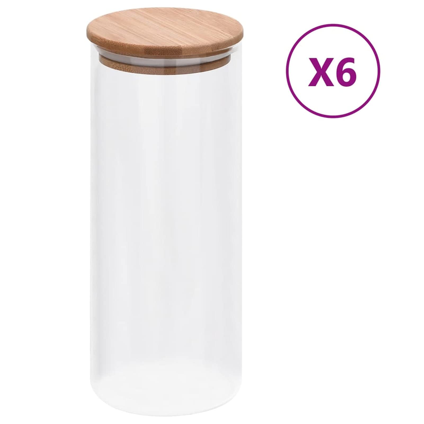 Tarros de almacenaje con tapa de bambú 6 unidades 1000 ml, Tarros De Cristal Con Tapa, Botes Cocina Almacenaje, Frascos De Vidrio, Botes Para Especias Cocina