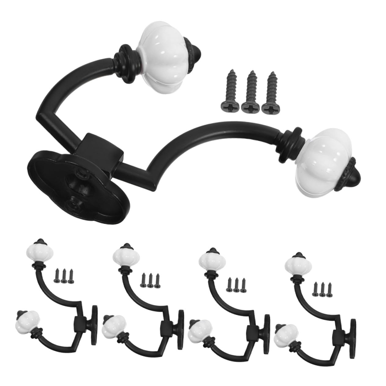 Gancho de Pared Retro de Aleación de Zinc Negro, 5 Piezas | Diseño de Doble Cabezal, Estilo Vintage Antiguo, para Sombreros y Gorras, Uso en Baño y Dormitorio