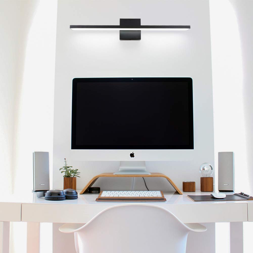 Ralbay 24inch Modern LED Black Vanity Light 20W Frosted Aluminum for Bathroom Vanity Lighting Fixtures Cool White 6000K