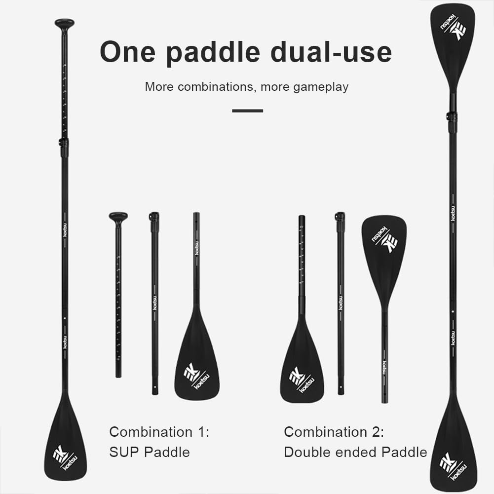 Paleta de Kayak Ajustable, Remo Ligero para Paddleboard, Paleta de Doble Uso para Piragüismo y Kayak