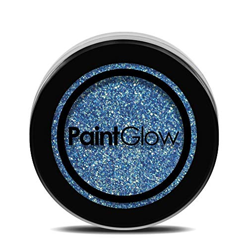 NEON UV GLITTER Shaker Eyeshadow Face Body Nail Fixing Gel Paint Glow (ICE BLUE)