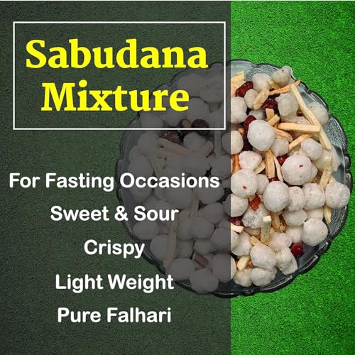 Image of Santushti Namkeen Sabudana Mixture- 200 Gram | Made in Groundnut Oil | Authentic Spicy Snack | Crispy Crunchy Indian Sev for Tea Time, Parties, Travel, Office and Everyday Snacking P ()