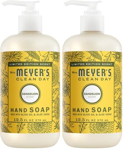 Image of Mrs. MEYER'S CLEAN DAY Liquid Hand Soap, Dandelion Scent, 12.5 Ounce Bottle, (Pack of 2)