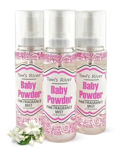 Tom's River Fine Fragrance Body & Hair Mist | Baby Powder Scented (Pack of 3) | For Daily Use |...