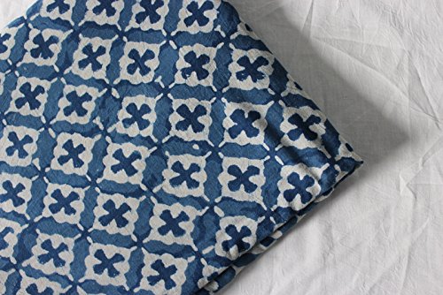 Traditional Jaipur Block printed cotton fabric, hand printed Indian fabric, soft cotton fabric from The Yard fabric, Jaipuri Kurti print fabric for scarves, summer dress fabric (2.5 yards).