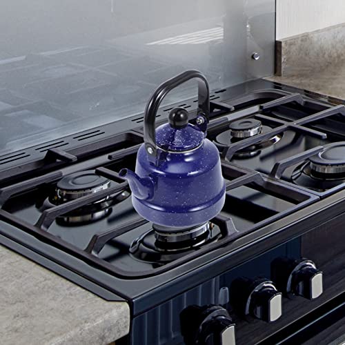 Operitacx Enamel Tea Kettle Floral Ceramic Enamel Teapot Tea Kettle Porcelain Enameled Teakettle Retro Hot Water Tea Kettle Pot Whistling Teakettle Pour Over Coffee Kettle Blue #TOP7