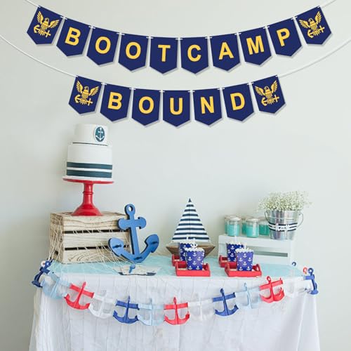 Image of Military Navy Theme Bootcamp Bound Banner,Bound Banner For Military Recruits Navy Farewell Party Welcome Ceremony Party