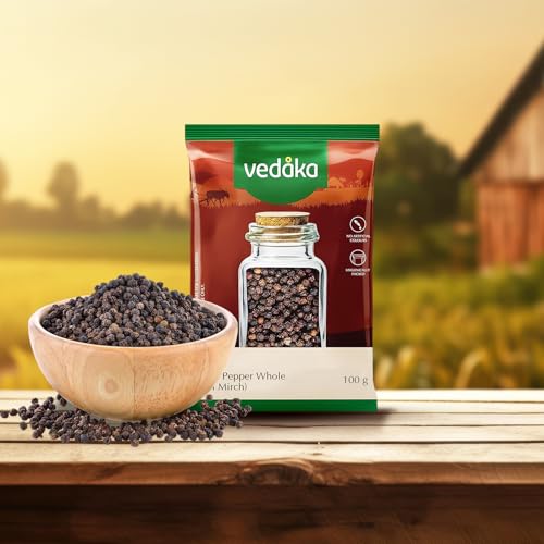 Image of Vedaka Black Pepper Whole (Kali Mirch) |100g |No added colours | No added preservatives | Seeds |