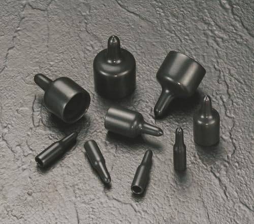 Caplugs HEZ-406-12 HEZ Series – Flex500 Flexible Caps with Extra-Long Pull-Tab 4000 Pack, Black Vinyl, 0.406