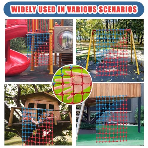 Image of Climbing Cargo Net, Polyester Playground Climbing Net, Heavy Duty Large Military Climbing Net for Kids Outdoor, Kids Safety Protection Net, Rope Ladder, Jungle Gyms, Swingset, Treehouse