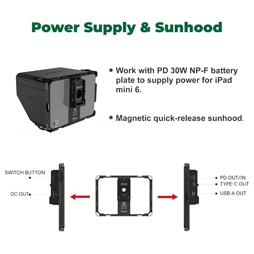 Miniatura 4 de Accsoon Cepc-05 Powercage - Kit Para Ipad Mini 6 Cámara De Vigilancia Con Puntos De Montaje De Zapata Fría, Transmisor De Radio Led Para Micrófono