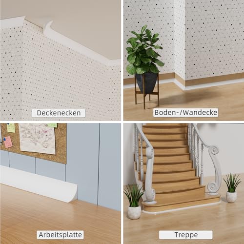 15mm*20mm Zierleisten Selbstklebend, 3 Meter Flexible Silikon Eckleiste Abschlussleiste für Wand,Fliesen,Schrankkanten,Weiße Dreieckleiste Abschlussleiste Küchenarbeitsplatte