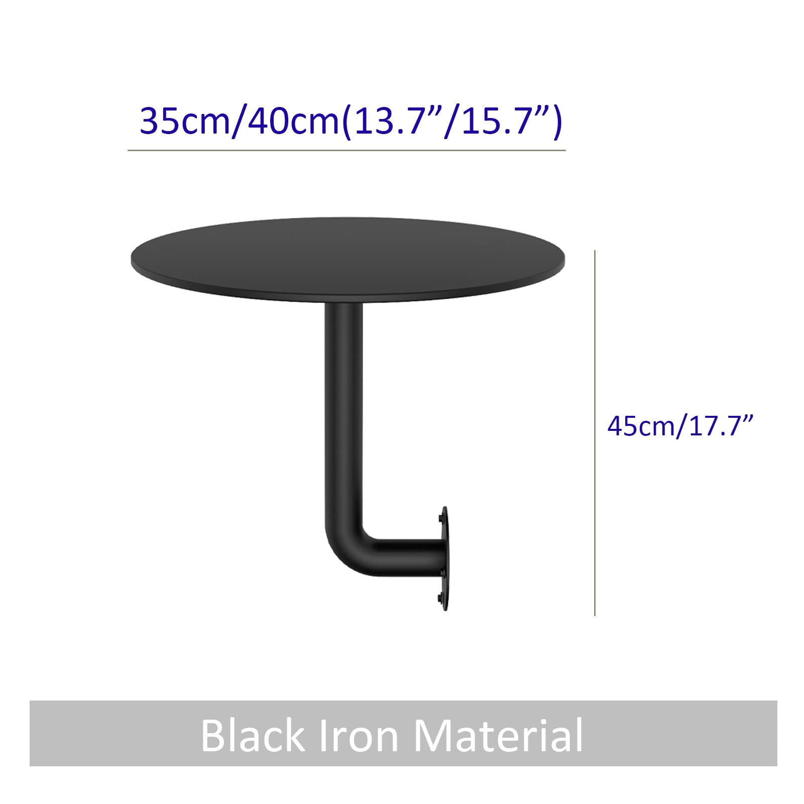 Mesa de Centro nórdica de mármol para Pared, Mueble clásico de bistró, Pub, Mesa Auxiliar Moderna y Redonda para cócteles, tamaño pequeño (13,7 Pulgadas), Marco de Hierro Negro, Mesa de Come