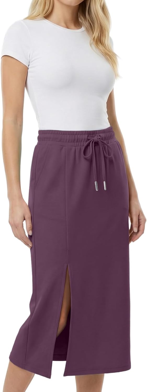 GRECERELLE 2026 Casual 2 Piece Sets For Women Summer V Neck Wrinkle-Free Sleeveless Top Side Slit Maxi Skirt With Pockets - Image 4