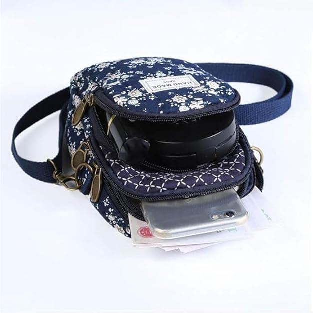 Small Crossbody Bag for Women Floral Cell Phone Purse Wallet Mini Shoulder Handbag Ladies Canvas Coin Pouch - Image 6