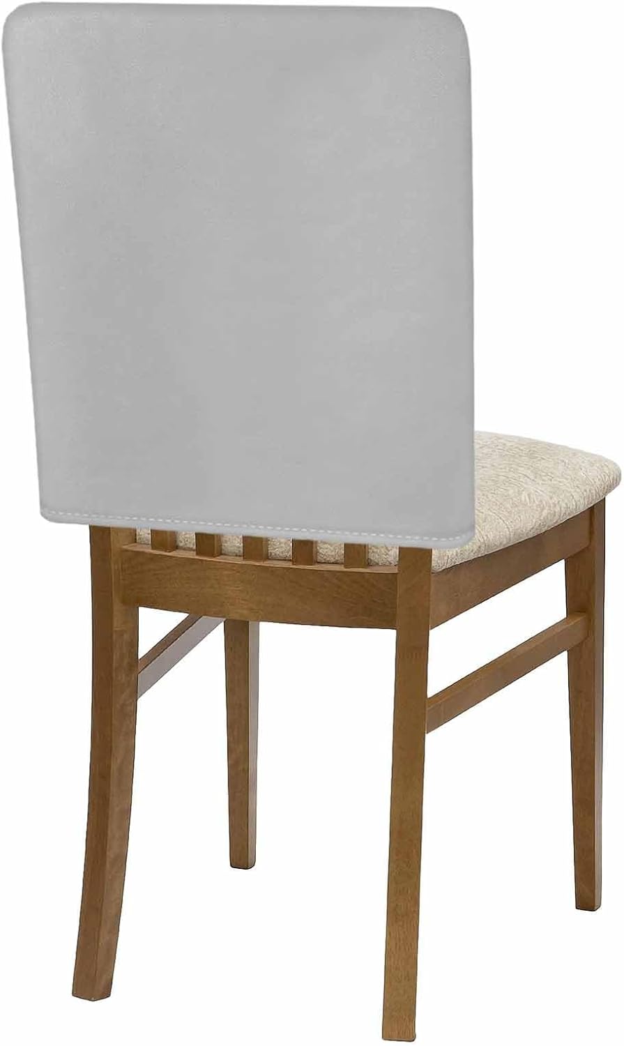 Grey Chair Back Covers for Dining Room, Farmhouse Solid Grey Color Linen Polyester Back Chair Protector, Rustic Modern Art 6 Pcs Dining Chair Seat Covers for Hotel, 20 x 19 Inches