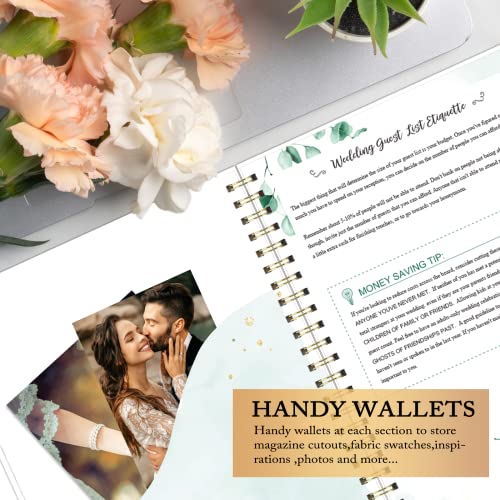 Planner de casamento – Livro de planejador de casamento e organizador para a noiva com 5 seções de a