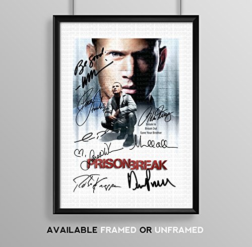 Prison Break in formato A4, con autografo Signed