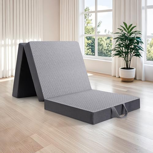 Tri-Fold Memory Foam Mattress Twin, 4-Inch, Washable Cover