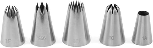 Miniatura 4 de FantasyDay 5 puntas de tubería de acero inoxidable, boquillas de tubería, suministros de decoración de pasteles, galletas, suministros de decoración