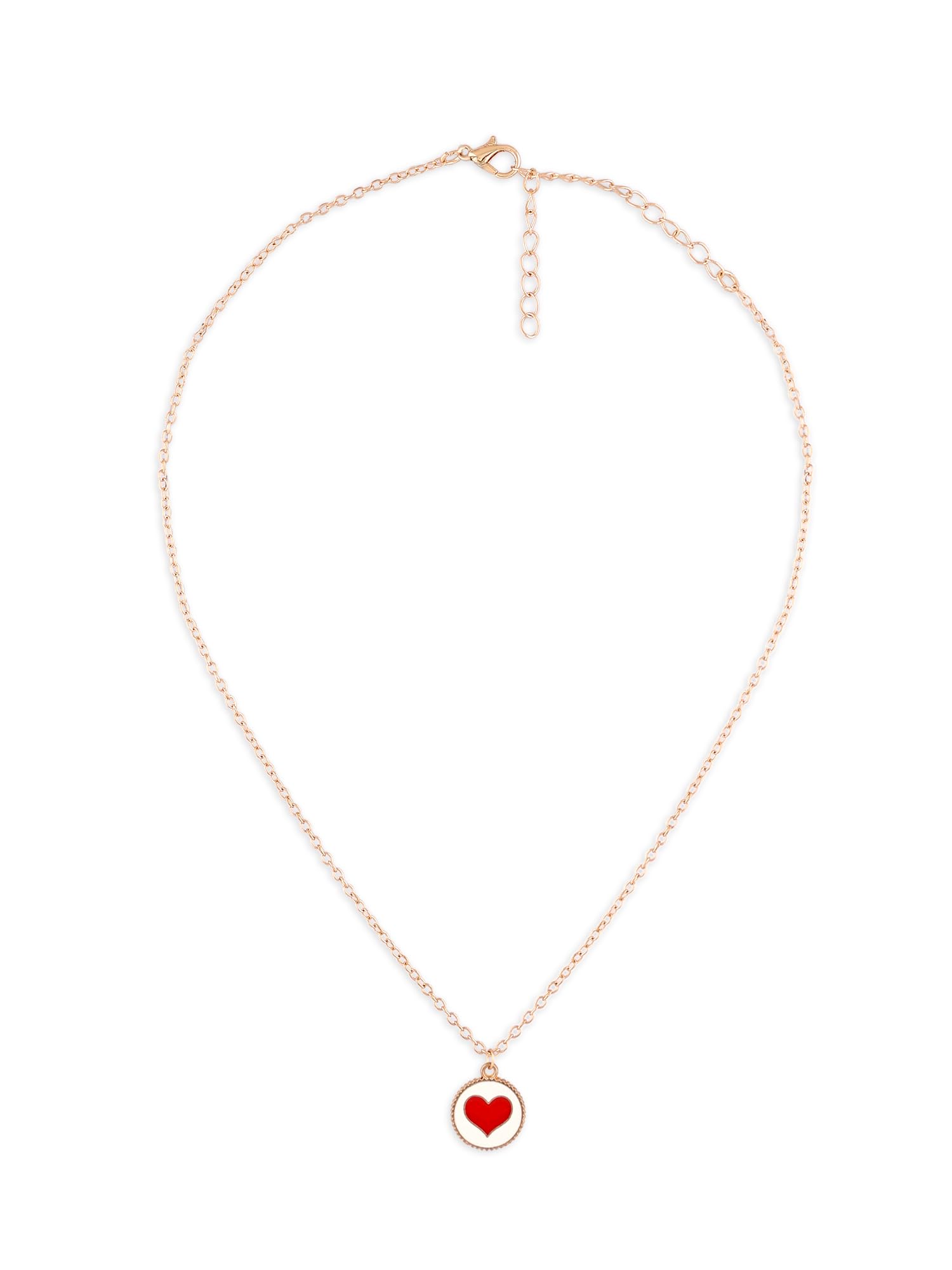 ZAVERI PEARLS Red & White Colour Enamel Contemporary Heart Pendant & Chain For Women-ZPFK16243 (B0CFTY6YRW) Amazon Price History, Amazon Price Tracker