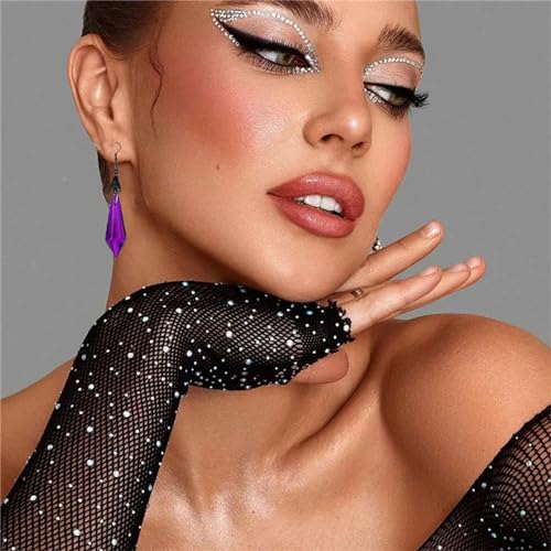 WCRAZYE Gothic Dark Bat Earrings Unique Red Black Crystal Gems Bat Earrings Punk Rock Style Bat Animal Dangle Drop Earrings Halloween Costumes Earrings Jewelry for Women4