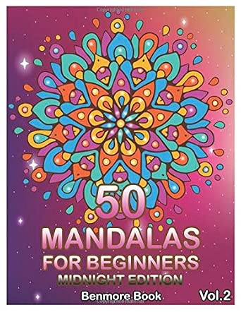 Amazon.com: 50 Mandalas For Beginners Midnight Edition: Big Mandala ...