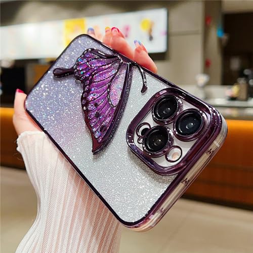 Étui iPhone 12 Pro transparent avec finitions placage papillon haut de gamme