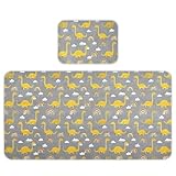 Wildlife Dino kühlende Babymatratze, waschbar, 71,1 x 132,1 cm, Regenbogengrau, atmungsaktive Bettunterlage für Kleinkinder