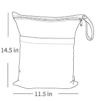Vista 3 de ALVABABY 2 bolsas para pañales de tela, impermeables, reutilizables, con dos bolsillos con cremallera, viajes, playa, piscina, guardería, artículos