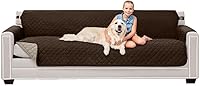 Vista 104 de Sofa Shield - Funda para sofá Loveseat con correa patentada, protector de cojines, funda reversible resistente a manchas y desgarros de perros