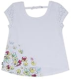  Nautica Girls\' Little Short Sleeve Fashion Tee, White lace, 4