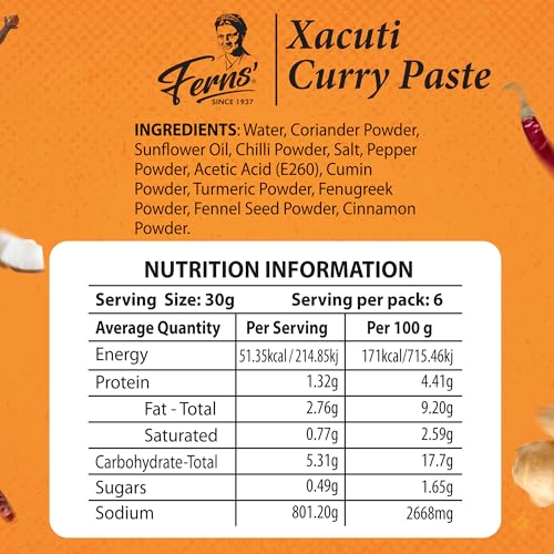 Image of FERNS' Goan Chicken Xacuti Curry Paste 190g | Ready to Cook in 15 mins | Just add Fresh Meat or Veggies | Made with Ghee | No Preservatives | Enjoy with Rice, Bread | Indian Masala