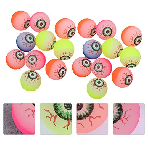 STOBOK 25Pcs Brilham No Escuro Olhos de Halloween Bolas Saltitantes Festa de Halloween Favorece Ader
