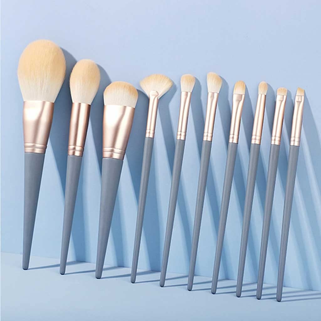 Pinceau fard à paupières et fond de teint en kit maquillage anti-démarcation