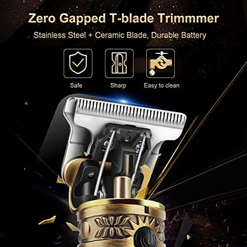 LUQUEN Hair Clippers Men,Cordless Beard Trimmer,Professional Clippers Grooming Kit,Precision T-Blade Mens Trimmer with LED,Shavers for Men Beard Shaper,Electric Razor USB Rechargeable,Gifts for Men