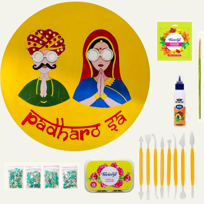 Decordial lippan art and craft materials diy Kit for kids adults premarked MDF board diy art craft Painting DIY Kit for adults for Room Wall Hanging, wall Decor art and craft materials arts kit Office and Home Decoration-image-28