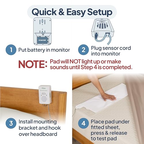 Smart Caregiver Bed Alarm for Elderly Adults – Fall Prevention System with 10"x30" Weight-Sensing Bed Pad – Automatically Alerts Caregiver When They Get Up - Image 5