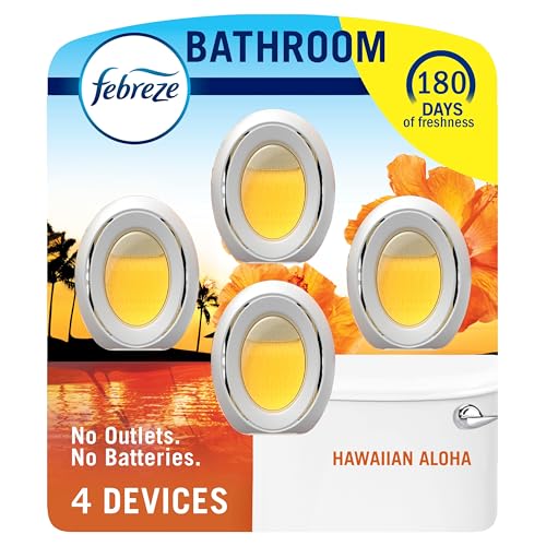 Febreze Désodorisant salle bain branchable Aloha Hawaïen 4 pièces