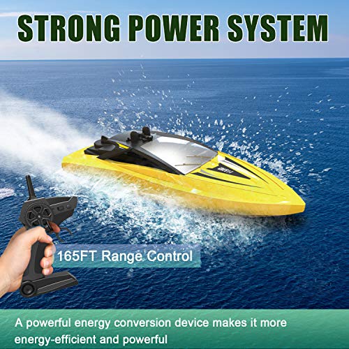 RC Boats for Kids and Adults, Gifts for Kids Boys Girls, Outdoor Water Kids Toys, Mini Remote Control Boats for Pools Lakes Backyard, Fun RC Toys for Kids, Long Battery Life, 2.4GHz Speedy RC Boats - Thumbnail 4