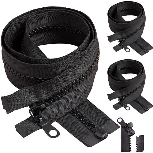 3 Pcs fermeture eclair 70 cm, N°5 Plastique fermetures eclair séparable, fermeture eclair blouson, kit reparation fermeture eclair, pour Les Jackets, Vestes,...