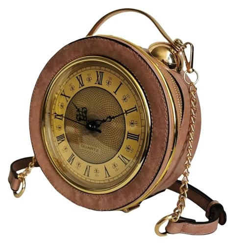 Image of Women PVC Clock Shaped Handbag Crossbody Shoulder Bag Clock Purse