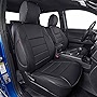 EKR Custom Fit Tacoma Car Seat Covers for Select Toyota Tacoma 2016 2017 2018 2019 2020 2021 2022 2023/Double Cab -Full Set,Leather(Black)