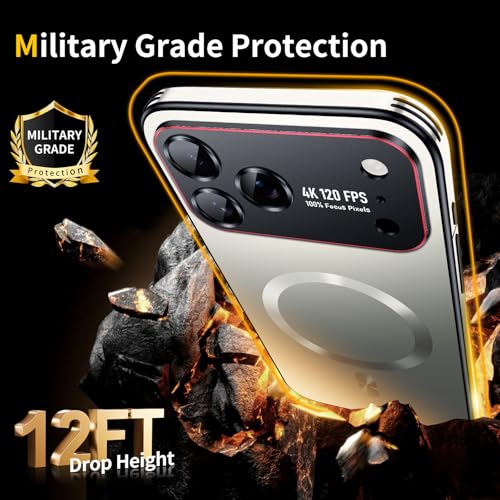 Image of for iPhone 17 Pro Case,Slim Design Compatible with MagSafe,Strong Magnetic Shockproof Military-Grade Protection for Screen & Camera Cover Case for 17 Pro,Silver